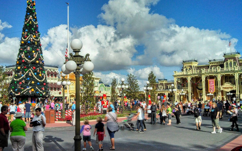 Magic Kingdom Town Square at Christmas